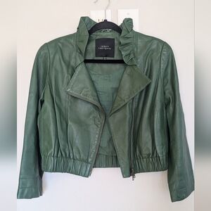 Robert Rodriguez Olive Leather Jacket